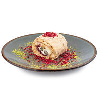 Almond meringue roulade