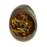 Hot & sour vegetable soup with shiitake mushrooms